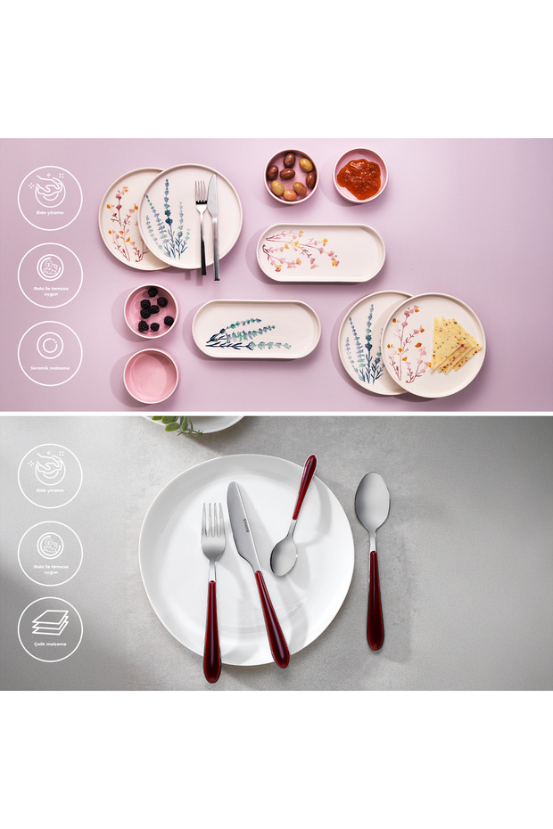 Mona & Sunny Pembe 34 Parça Sofra Seti - 1