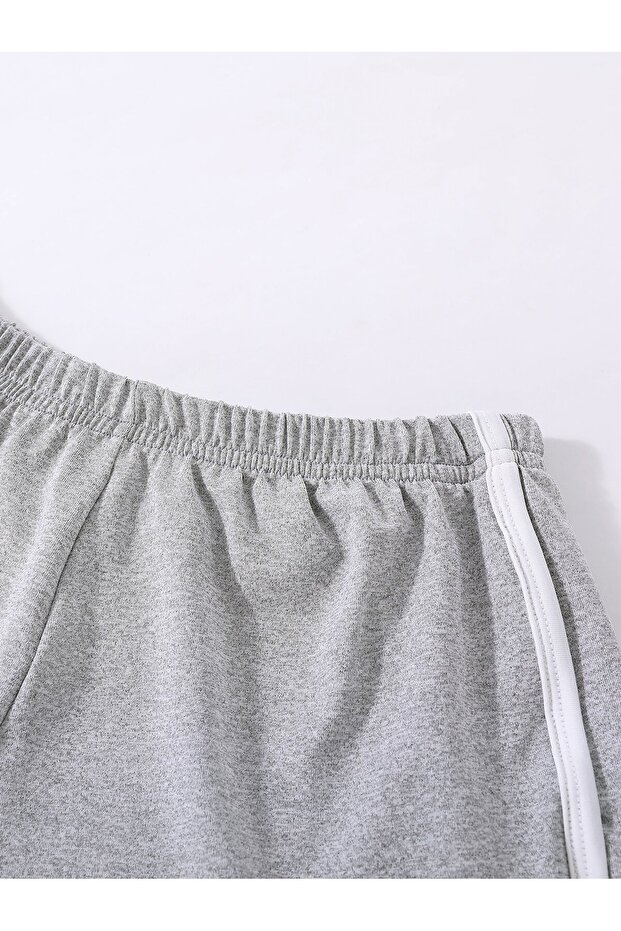 Kadın Biyeli Penye Mini Şort - 3