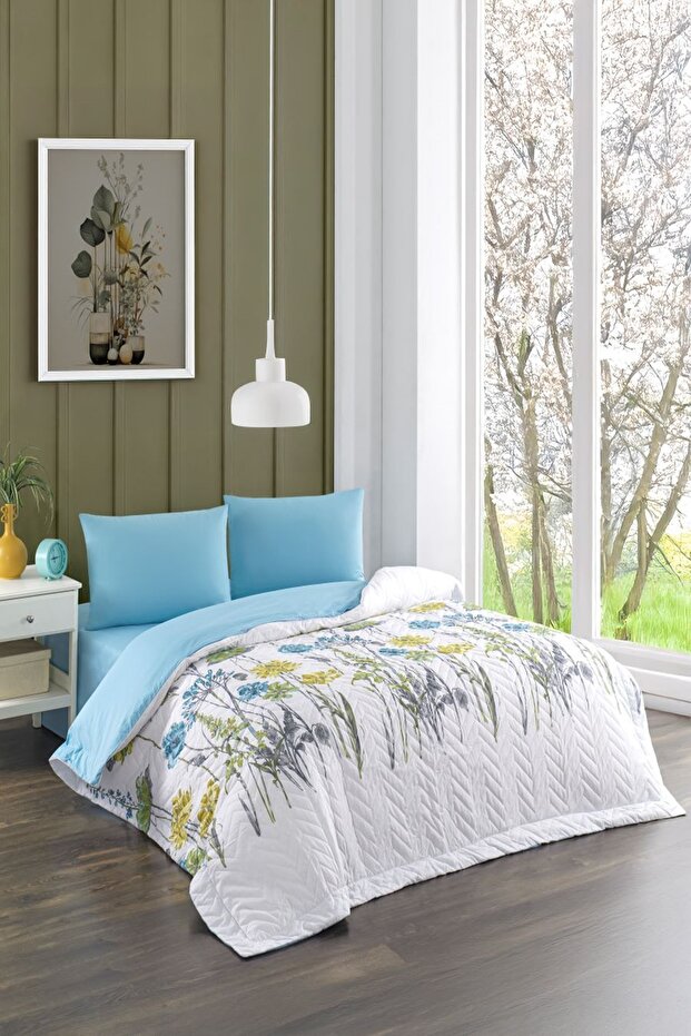 Double Quilted Duvet Cover Set Four Seasons Bloom
