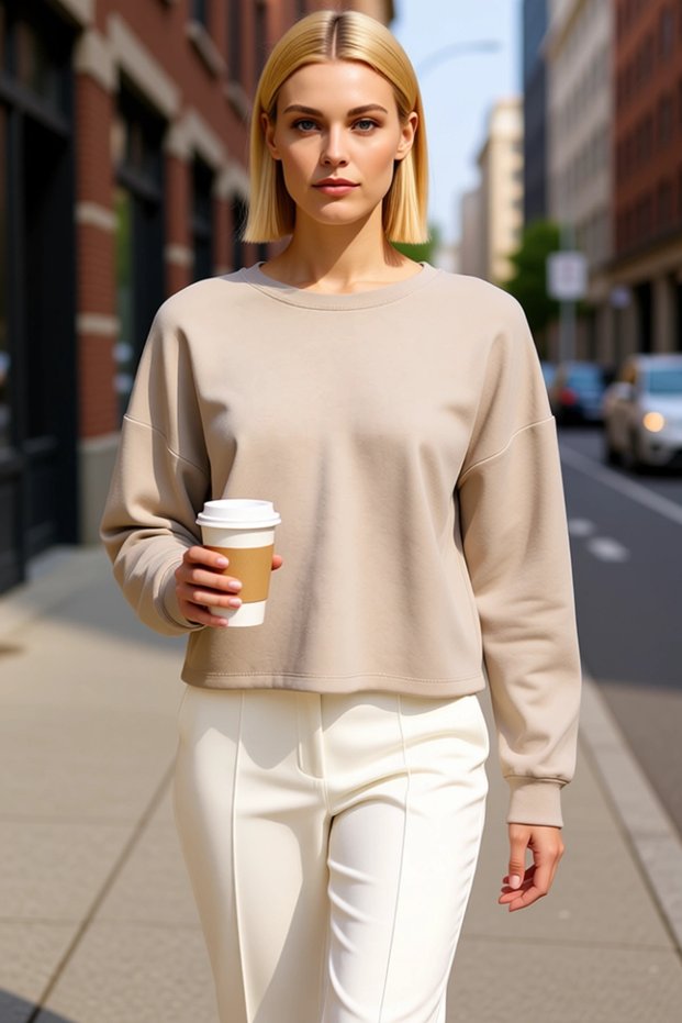 Women's Crew Neck Standard Sleeve Crop Knitted Sweatshirt Functional Durable Quality Comfortable