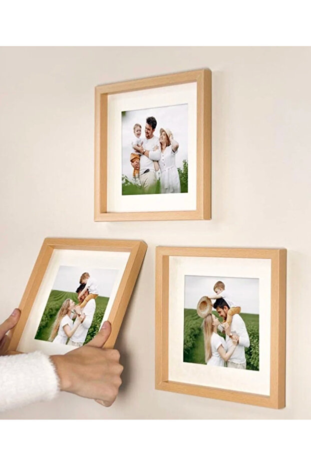 Adhesive Removable Matboard 21X21Cm Square Photo Frame - 3-Piece Pvc Li