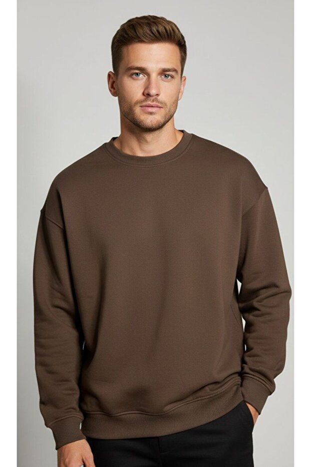 سترة رياضية بنية اللون كبيرة الحجم - 1