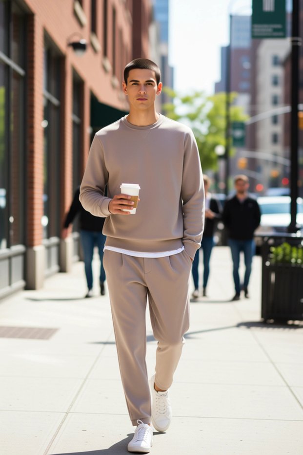 Men's Plain Crew Neck Low Armhole Long Sleeve Sweatshirt Functional Durable Quality Stylish