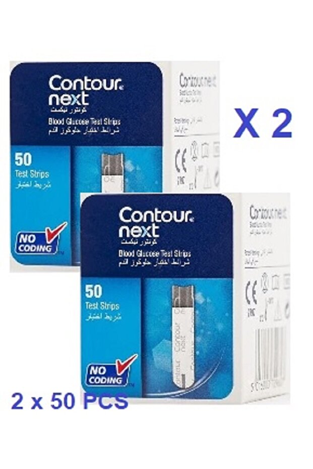 شرائط اختبار الجلوكوز كونتور - 2 × 50 شريطًا