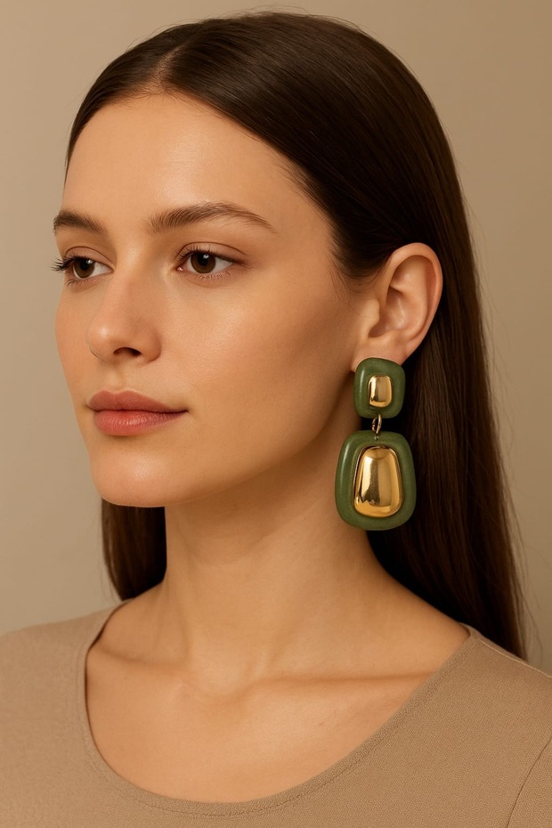 Zara Model Mint Yeşili Küpe - 1