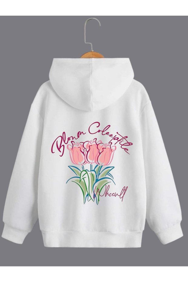 New Season Printed 3 Yarn Cotton Hooded Sweatshirt