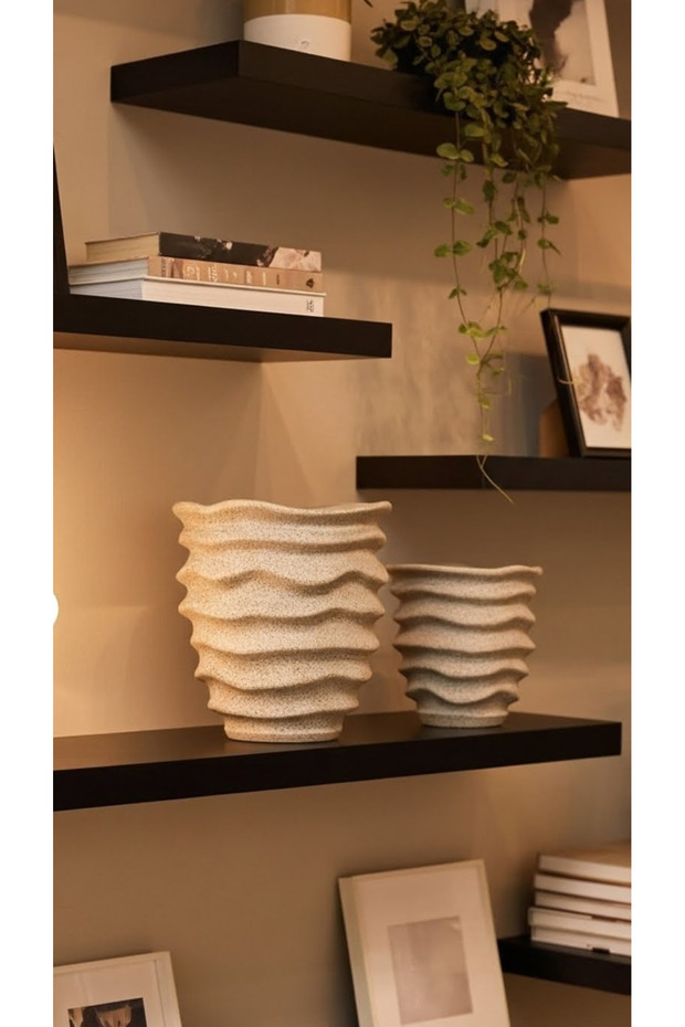 طقم مزهريات فازة ديكور 25/18 سم - 2