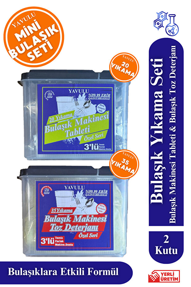 Mini Dishwashing Set Powder and Dishwasher Tablets 20 Tablets 700g Powder Dishwashing Detergent