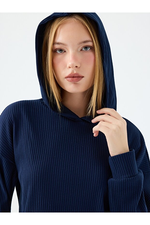 Long Crop Kadın Sweatshirt - 4