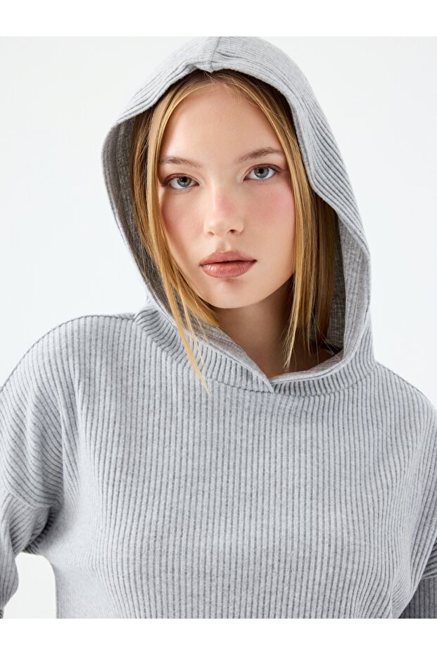 Long Crop Kadın Sweatshirt - 3
