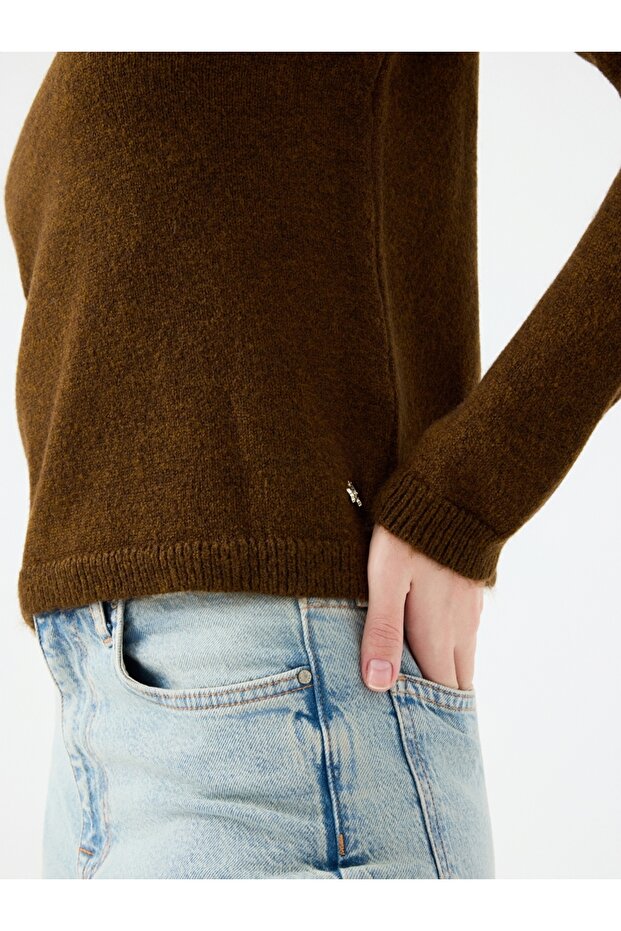 Regular Long Crop Kadın Kazak - 5