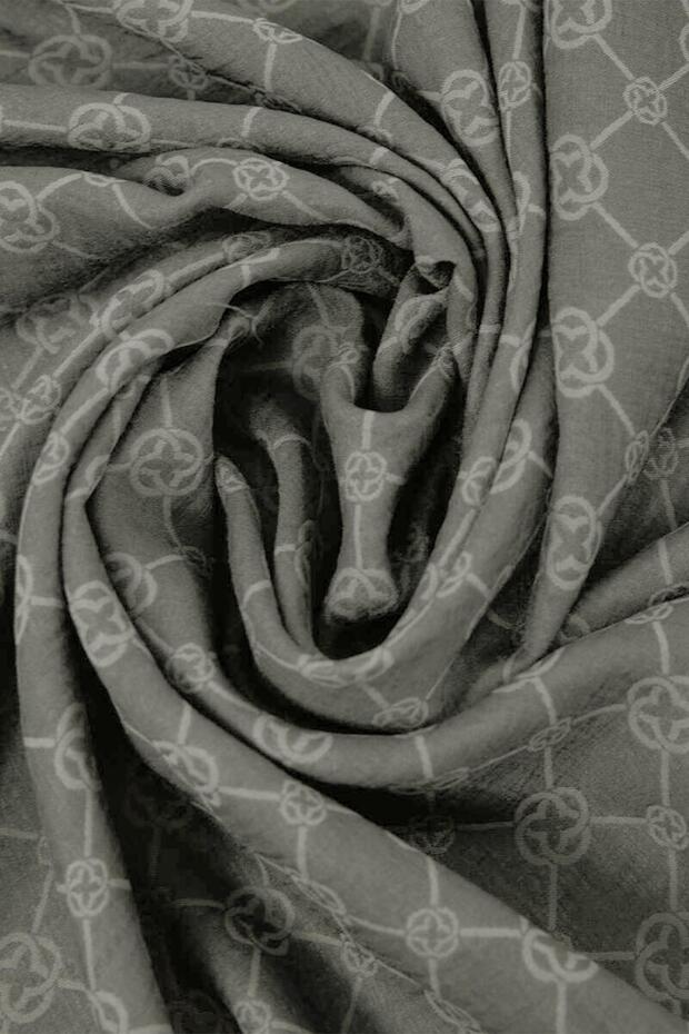 Elegance Monogram Shawl - Soft Stone 975 - 3