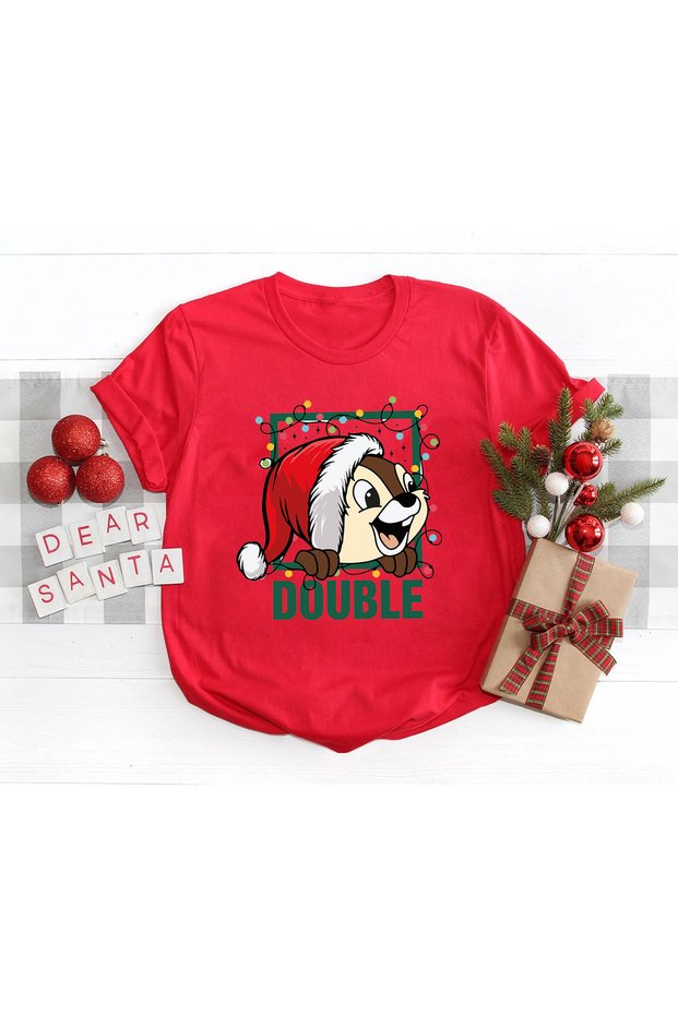 Christmas Printed Cotton Short Sleeve Regular Fit Women and Men Couple T-Shirt
