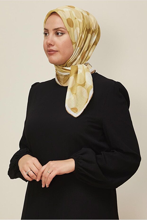 Flower Patterned Scarf 8563 - 1