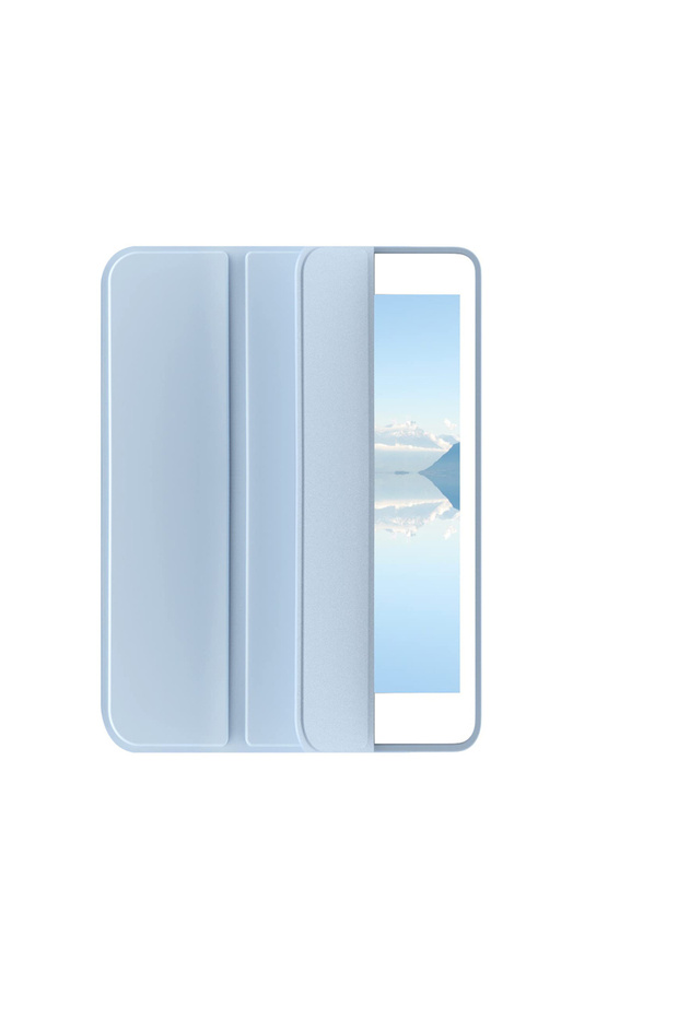 جراب سيليكون ناعم لجهاز iPad 9.7 5th/6th/Air1/Air2، باللون الأزرق الجليدي، لجهاز iPad 9.7 2017 2018 مصنوع من جلد البولي يوريثان، قابل للطي