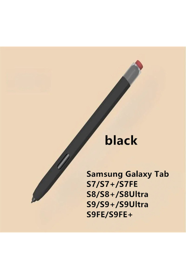 حافظة قلم رصاص من السيليكون باللون الأسود لجهاز Tab S6 Lite S7...