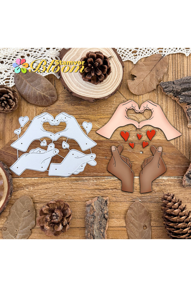 Original Lovely Valentines Day Love Gesture Hearts Metal Cutting Dies Scrapbooking Decorative Emb...