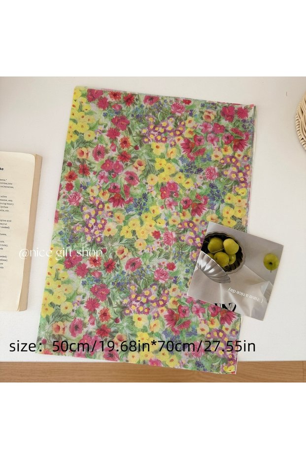 Floral-10pcs 10pcs Shabby Chic Colorful floral tissue paper Holiday gift wrapping paper Festive flow