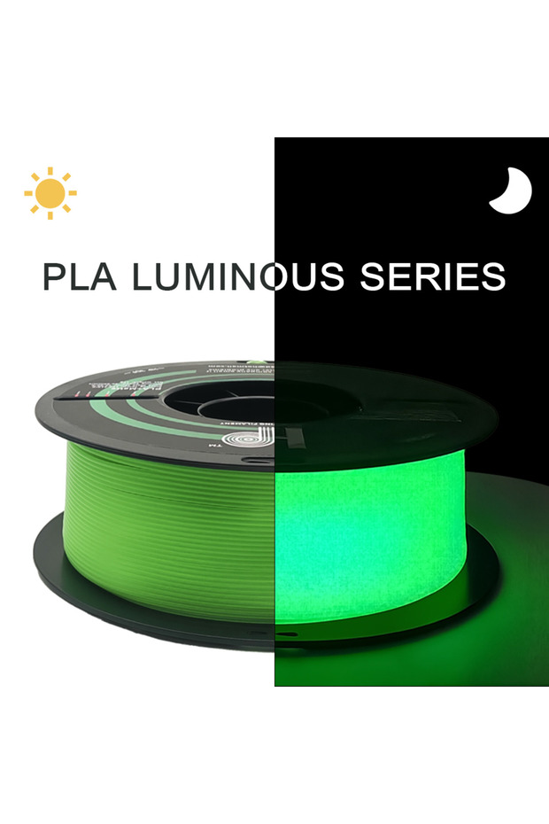 Glow Green HP3DF 3D Printer Filament,Glow in The Dark PLA Filament 1.75mm +/- 0.02mm 1KG, Smooth 10
