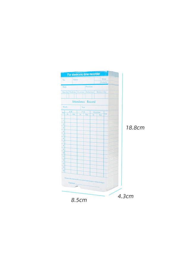 90pcs 90pcs/ Pack Time Cards Timecards Monthly 2-sided 18 * 8.4cm for Employee Attendance Time Clock