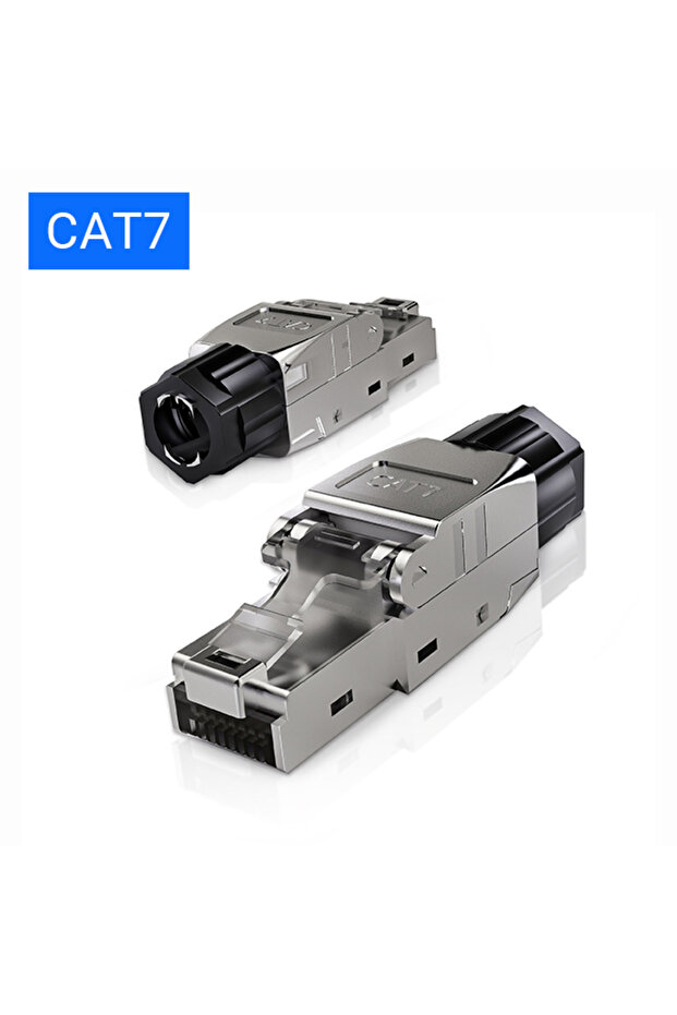 قطعتان من موصل إيثرنت ZoeRax RJ45 Cat8 CAT7 CAT6A بدون أدوات، قابس مطلي بالذهب، إيثرنت محمي