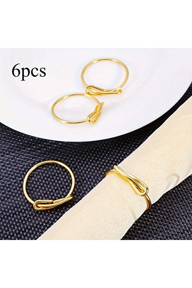 6pcs 6pcs Napkin Ring Minimalist Knotted Tablecloth Napkin Holder Sturdy Metal Modern Decor for A We
