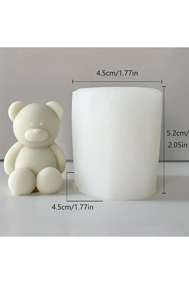 B- small 3d Cute Cartoon Bear Silicone Candle Mold Resin Gypsum Ice Cube Baking Mold Bedroom Decor B