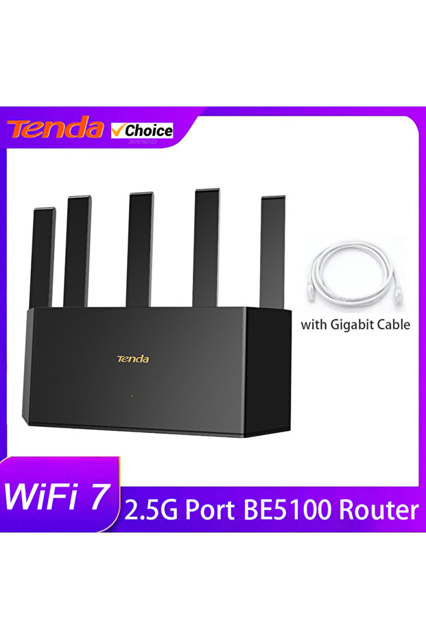 US Plug Router BE5100 2.5G WiFi 7 5011Mbps Network Port 512MB Memory 2.4/5GHz Dual Broadband A