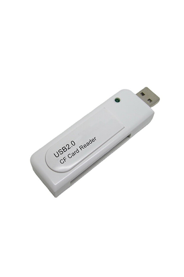 قارئ بطاقات USB 2.0 CF أبيض اللون لكاميرا CCD الرقمية وذاكرة الفلاش المدمجة وعارض وكاتب بيانات النقل