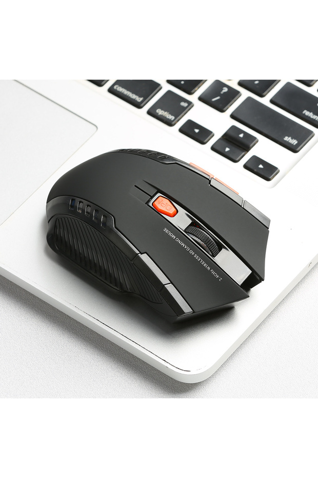 ماوس لاسلكي أسود USB ماوس كمبيوتر 2.4 جيجا هرتز محمول بصري مكتبي قابل للتعديل DPI Lev