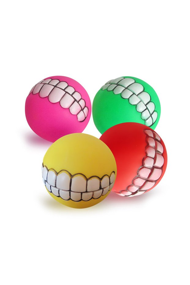 1pcs Random Color 1/3/10pcs Dog Teeth Ball Toys Squeaky Cleaning Tooth Dog Chew Toy Colorful Funny