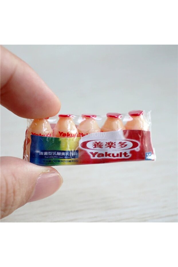 A 1/12 Scale Miniature Dollhouse A row of Lactic Acid Beverage Drink Bottle Accessories Toy