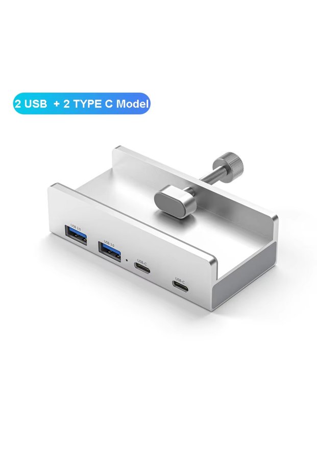 2 USB 2 TYPE C USB 3.0 Hub Dock: 5Gbps Aluminum Alloy Universal Splitter for Laptop/Desktop with TF