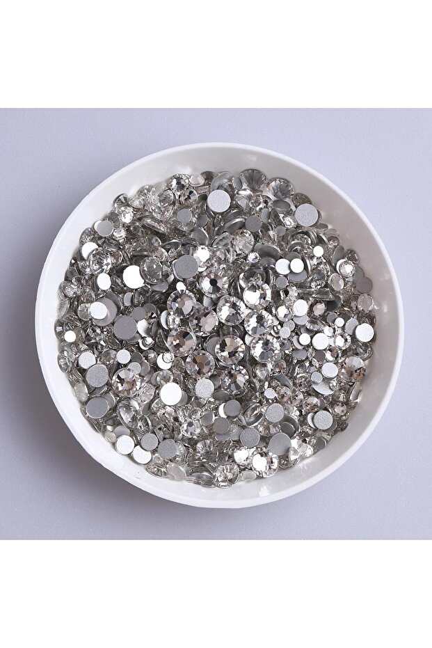 1440Pcs SS3-SS20 Crystal White SS3-SS20 Mix Size Glass Boutique Glitter Rhinestones Non Hotfix Cryat