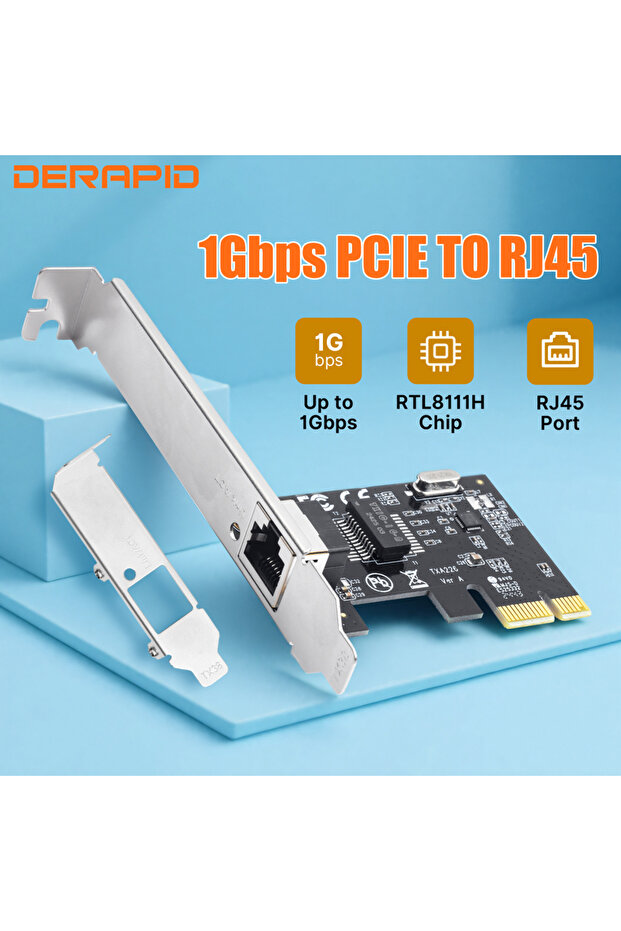بطاقة شبكة إيثرنت جيجابت 1000 ميجا بايت PCI-E إلى RJ45 وحدة تحكم شبكة محلية سلكية بسرعة 1000 ميجا بايت في الثانية مع شريحة RTL8111H