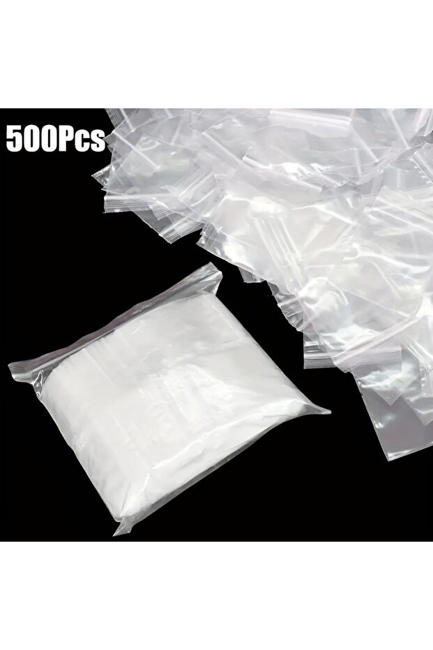 500 قطعة 500/300/100 قطعة أكياس بلاستيكية صغيرة، أكياس بلاستيكية شفافة سميكة قابلة لإعادة الاستخدام بسحاب للحبوب، B