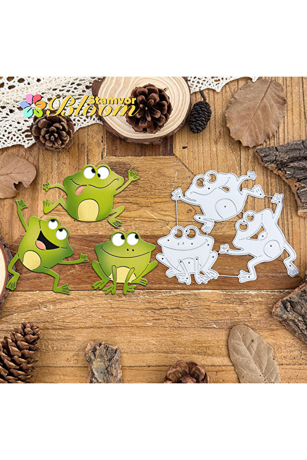 Original Lovely Funny Jumping Happy Pond Frogs Metal Cutting Dies Scrapbooking Decorative Embossing