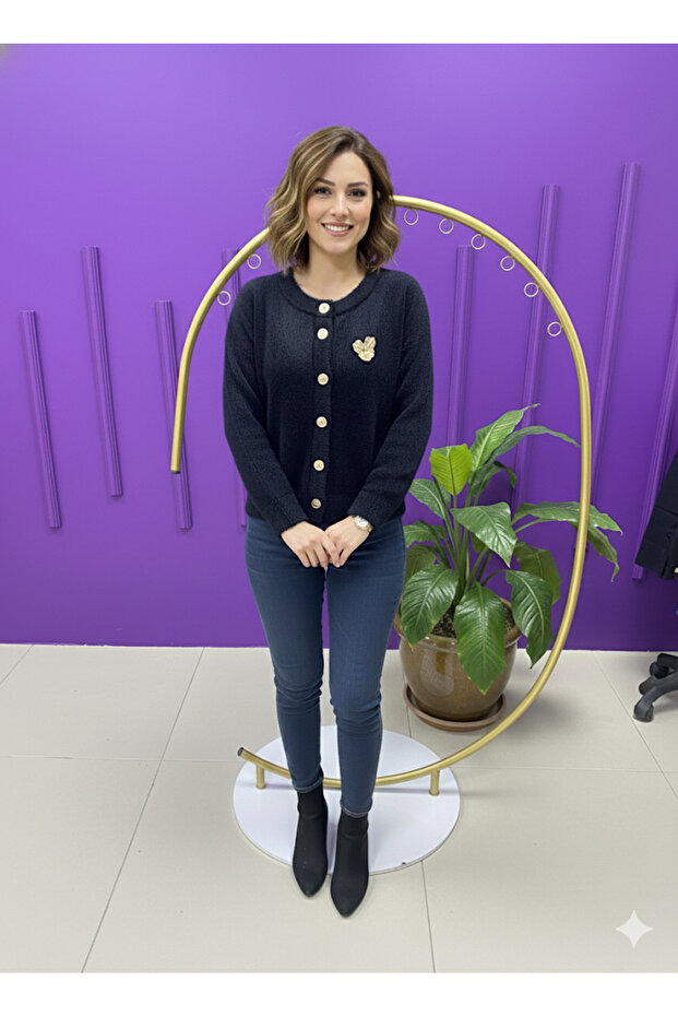 ANGORA BROŞLU CEKET - 2