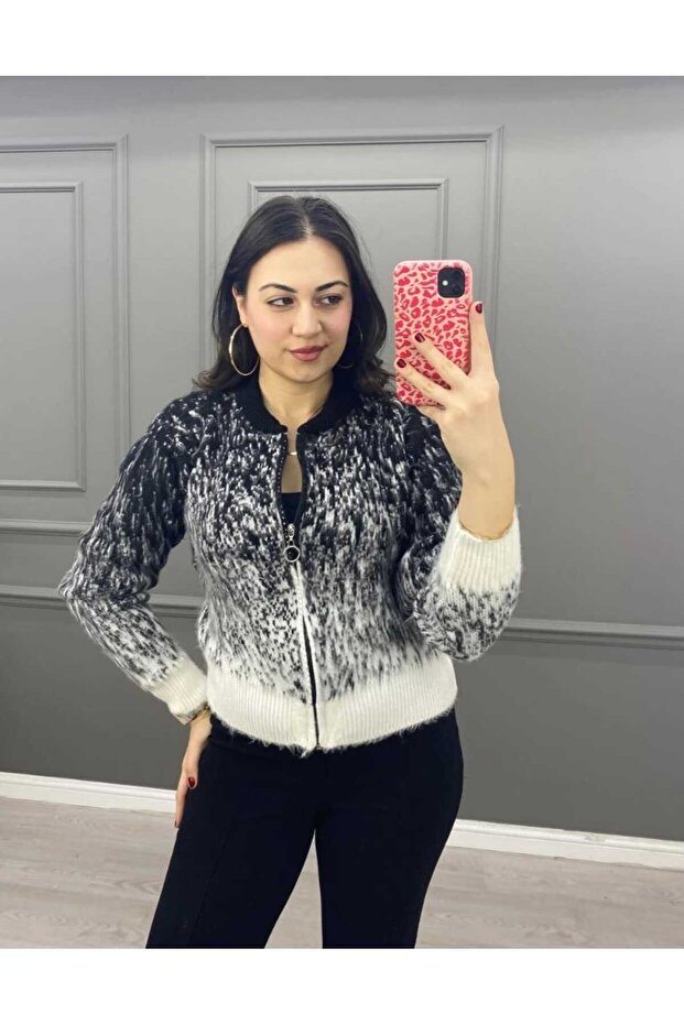 Peluş Ceket Kazak - 1