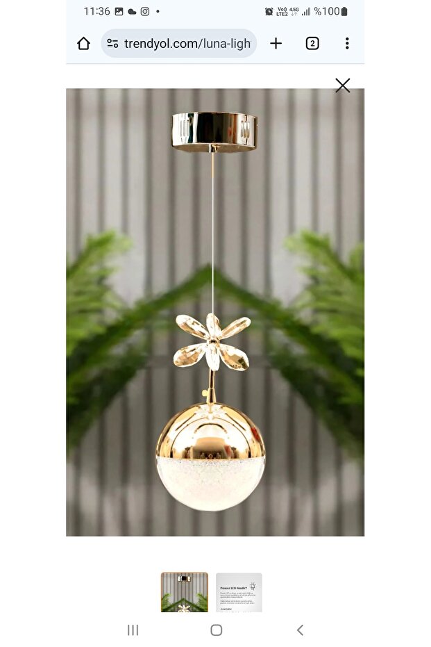 Tek tolu 3 renk avize - 2