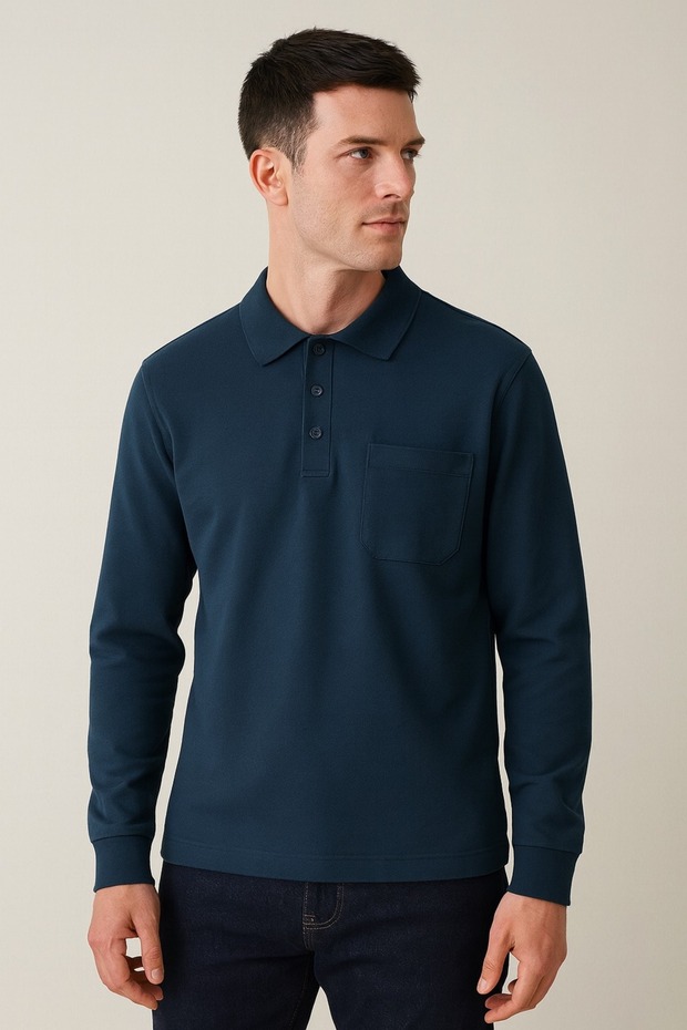 Polo yaka sweatshirt
