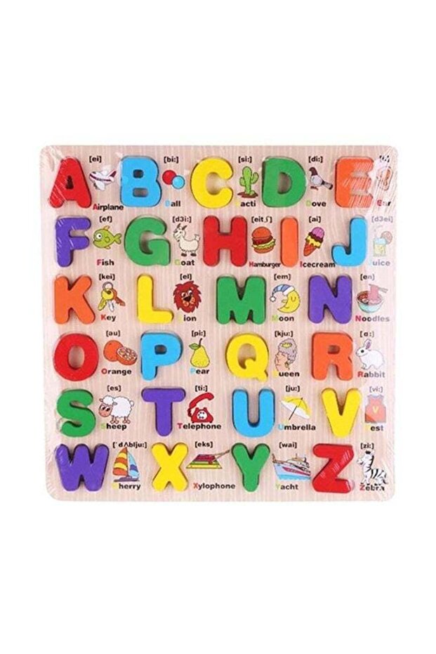 English Abc Alphabet Wooden Board Jigsaw Puzzle Letters Game Educational Toy
