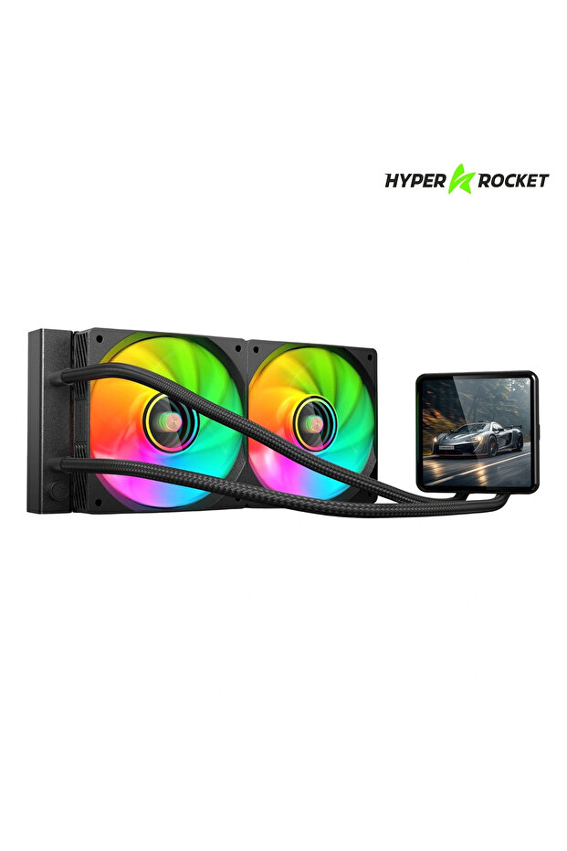 مبرد سائل لمعالج وحدة المعالجة المركزية إصدار LCD مقاس 4 بوصات باللون الأسود مقاس 240 مم ARGB WL240L040