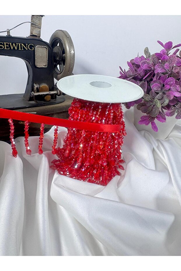Ribbon Crystal Bead 1cm on Satin Ribbon (5.5cm)