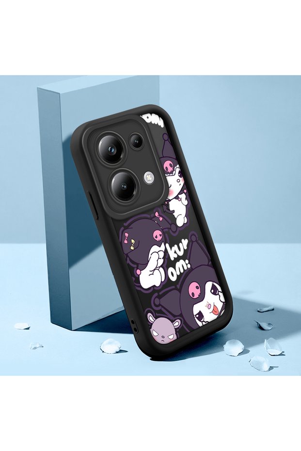 Xiaomi Poco M6 Pro 4g Compatible Black Silicone Animation Pattern High Impact Protection Phone Case