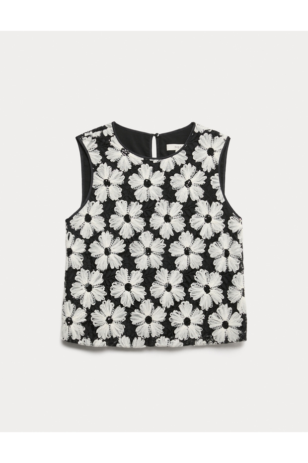 Çiçek İşlemeli Bluz - 7