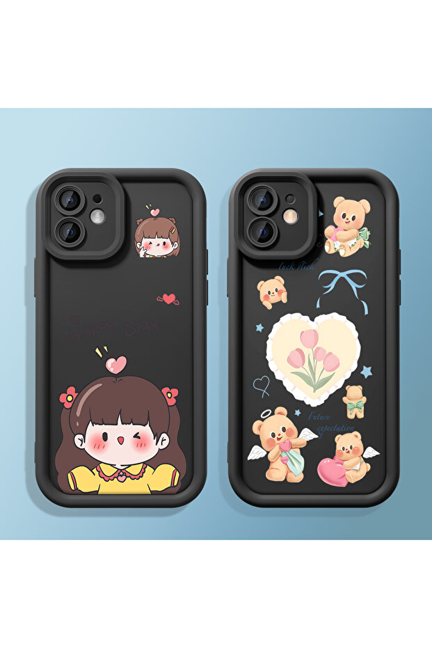 حافظة سيليكون سوداء متوافقة مع هاتف iPhone 16e مقاومة للصدمات وذات نمط لطيف - 7