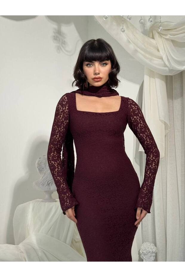 Olin Şallı Elbise - 2