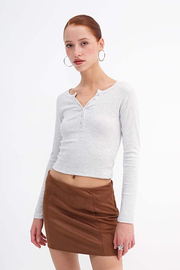 Buttoned Collar Blouse B0330 - 1