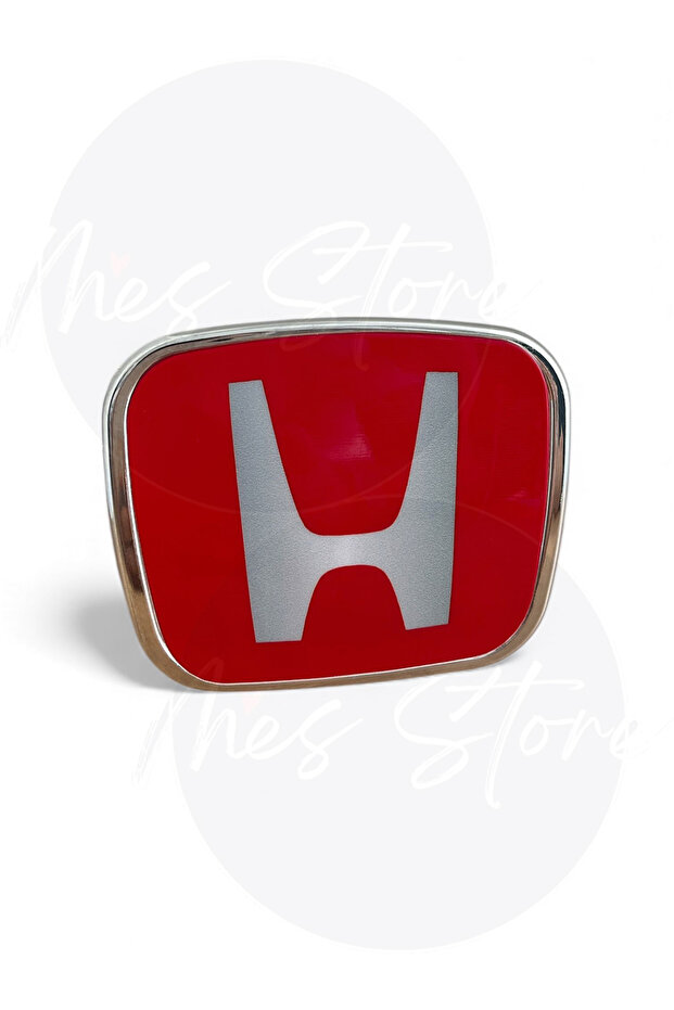Honda Civic Compatible Logo Emblem for Car Door or Trunk Compatible 11X9Cm 1Pc Red Logo Emblem Adhesive